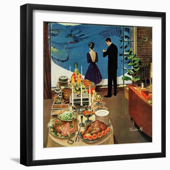 "Snow Buffet Party," February 20, 1960-Thornton Utz-Framed Giclee Print