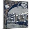 Snow by the Waterside Village-Wu Jide-Mounted Art Print