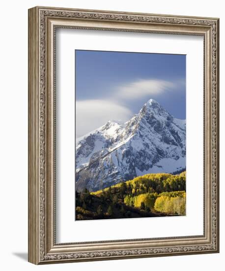 Snow Capped Mountain and Fall Colors, Dallas Divide, Colorado-James Hager-Framed Photographic Print