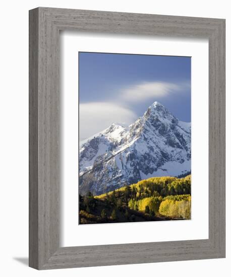 Snow Capped Mountain and Fall Colors, Dallas Divide, Colorado-James Hager-Framed Photographic Print