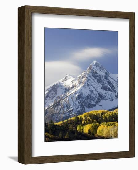 Snow Capped Mountain and Fall Colors, Dallas Divide, Colorado-James Hager-Framed Photographic Print