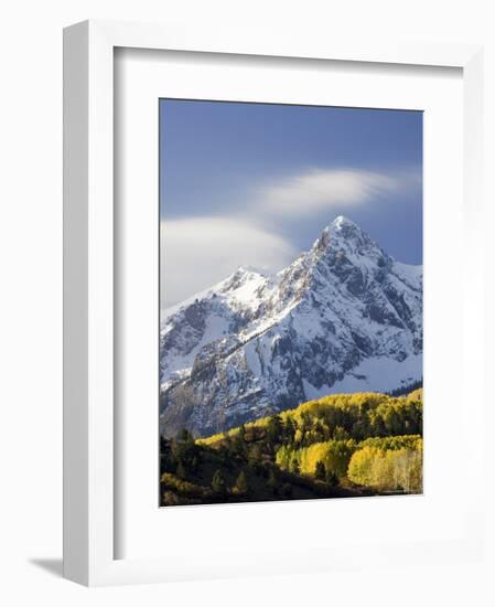 Snow Capped Mountain and Fall Colors, Dallas Divide, Colorado-James Hager-Framed Photographic Print