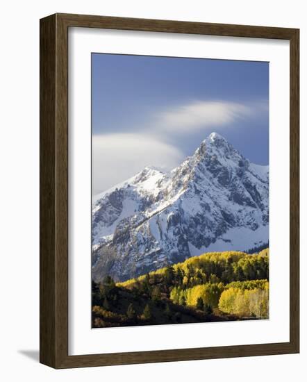 Snow Capped Mountain and Fall Colors, Dallas Divide, Colorado-James Hager-Framed Photographic Print