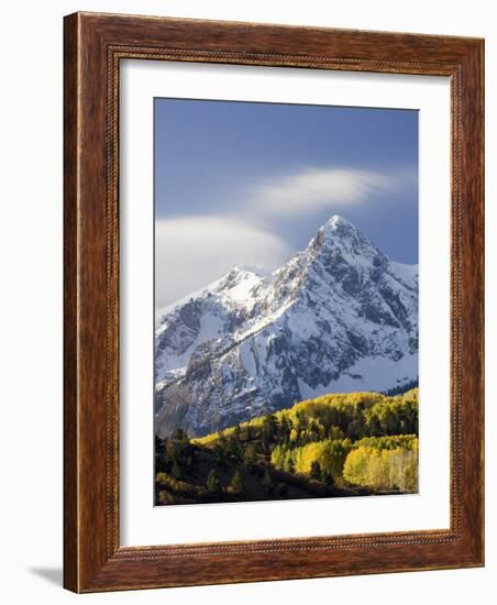 Snow Capped Mountain and Fall Colors, Dallas Divide, Colorado-James Hager-Framed Photographic Print