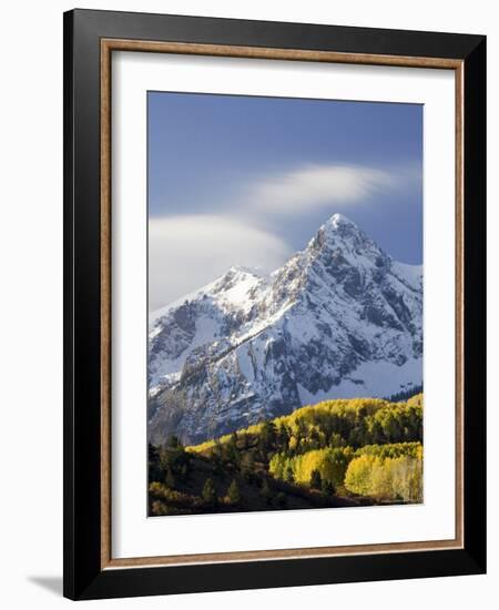 Snow Capped Mountain and Fall Colors, Dallas Divide, Colorado-James Hager-Framed Photographic Print