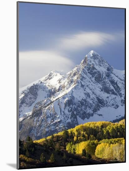 Snow Capped Mountain and Fall Colors, Dallas Divide, Colorado-James Hager-Mounted Photographic Print