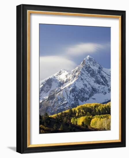 Snow Capped Mountain and Fall Colors, Dallas Divide, Colorado-James Hager-Framed Photographic Print