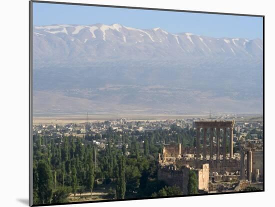 Snow Capped Mountains of the Anti-Lebanon Range Behind the Roman Archaeological Site, Lebanon-Christian Kober-Mounted Photographic Print