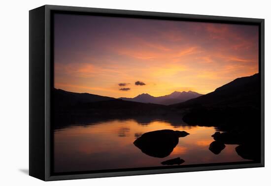 Snow-Capped Snowdon Mountain Range Viewed at Sunset over Llynnau Mymbyr-Ian Egner-Framed Premier Image Canvas