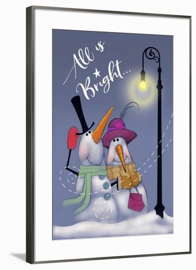 Snow Couple In Streetlight-Margaret Wilson-Framed Giclee Print