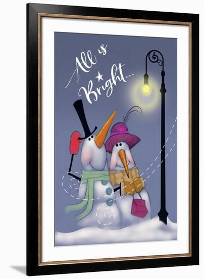 Snow Couple In Streetlight-Margaret Wilson-Framed Giclee Print