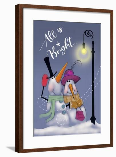 Snow Couple In Streetlight-Margaret Wilson-Framed Giclee Print