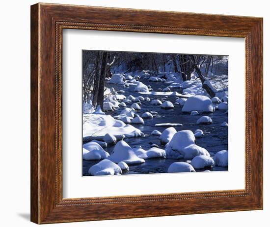 Snow covered boulders along the Hughes River, Shenandoah National Park, Virginia, USA-Charles Gurche-Framed Photographic Print