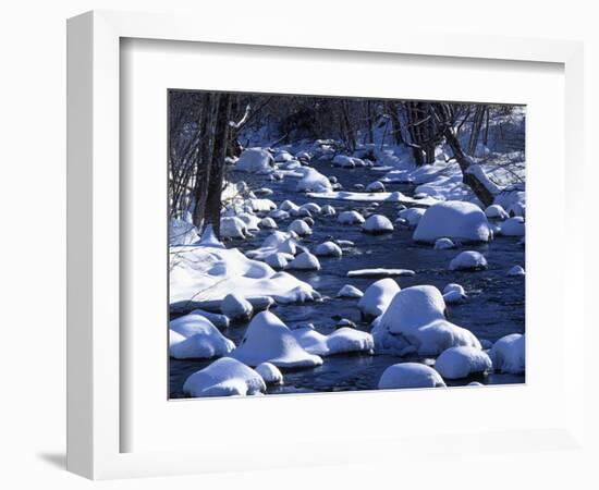 Snow covered boulders along the Hughes River, Shenandoah National Park, Virginia, USA-Charles Gurche-Framed Photographic Print