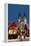 Snow-Covered Christmas Market and Tyn Church, Old Town Square, Prague, Czech Republic, Europe-Richard Nebesky-Framed Premier Image Canvas