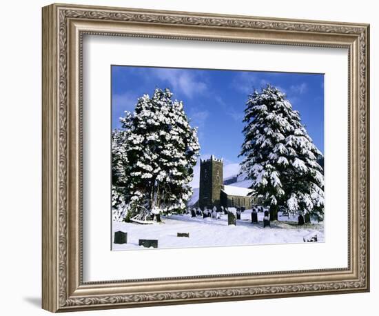 Snow Covered Church and Cemetery-Ashley Cooper-Framed Photographic Print