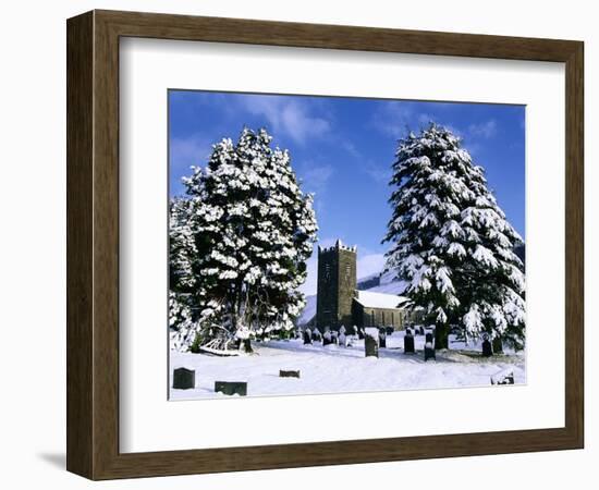 Snow Covered Church and Cemetery-Ashley Cooper-Framed Photographic Print