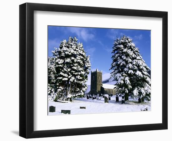 Snow Covered Church and Cemetery-Ashley Cooper-Framed Photographic Print