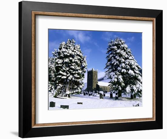 Snow Covered Church and Cemetery-Ashley Cooper-Framed Photographic Print