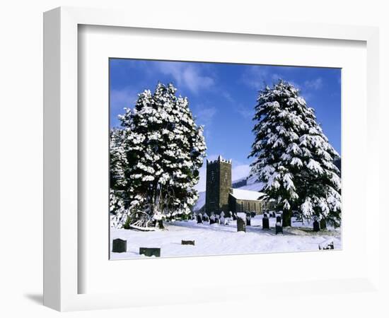 Snow Covered Church and Cemetery-Ashley Cooper-Framed Photographic Print