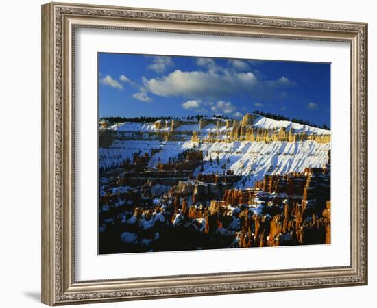 Snow Covered Cliffs and Hoodoos, Bryce Canyon National Park, Colorado Plateau, Utah, USA-Scott T. Smith-Framed Photographic Print