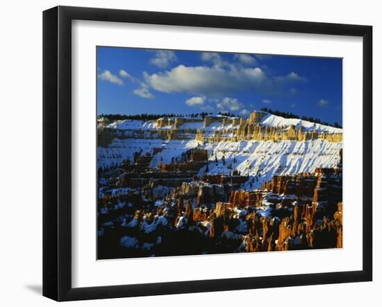 Snow Covered Cliffs and Hoodoos, Bryce Canyon National Park, Colorado Plateau, Utah, USA-Scott T. Smith-Framed Photographic Print