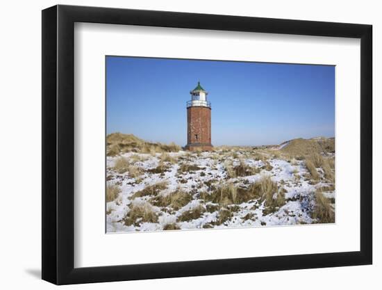 Snow-Covered Dunes by the Closed 'Quermarkenfeuer' Lighthouse Next to Kampen on the Island of Sylt-Uwe Steffens-Framed Photographic Print