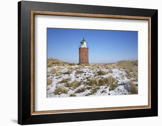 Snow-Covered Dunes by the Closed 'Quermarkenfeuer' Lighthouse Next to Kampen on the Island of Sylt-Uwe Steffens-Framed Photographic Print