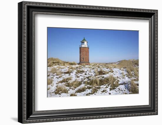 Snow-Covered Dunes by the Closed 'Quermarkenfeuer' Lighthouse Next to Kampen on the Island of Sylt-Uwe Steffens-Framed Photographic Print