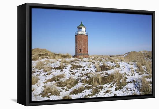 Snow-Covered Dunes by the Closed 'Quermarkenfeuer' Lighthouse Next to Kampen on the Island of Sylt-Uwe Steffens-Framed Premier Image Canvas