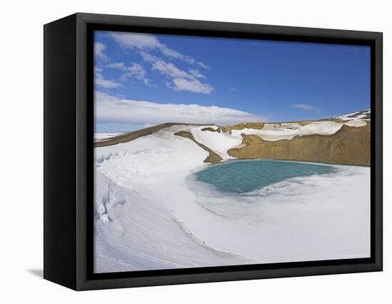 Snow Covered Frozen Viti (Hell) Crater Near Krafla Power Plant, Iceland, Polar Regions-Neale Clarke-Framed Premier Image Canvas