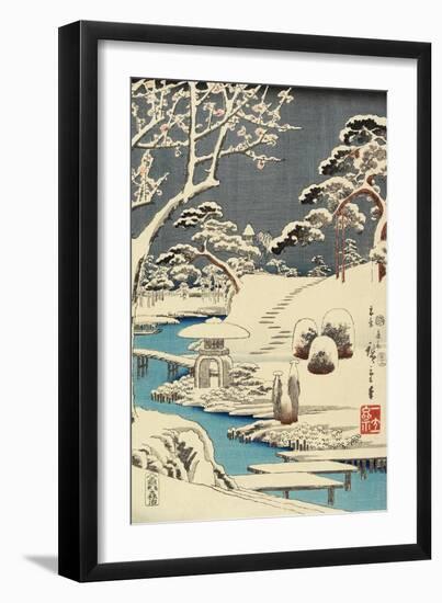 Snow Covered Garden, December 1854-Utagawa Hiroshige-Framed Giclee Print