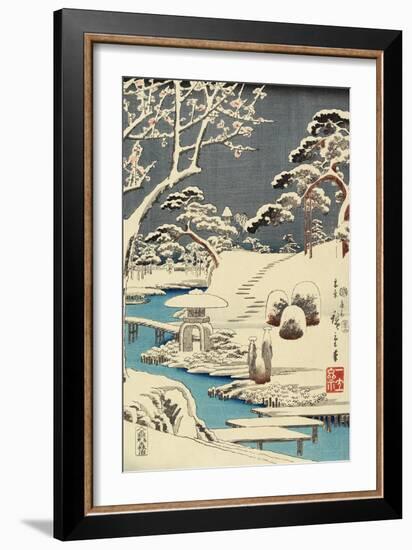 Snow Covered Garden, December 1854-Utagawa Hiroshige-Framed Giclee Print