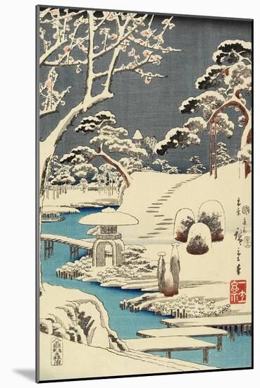 Snow Covered Garden, December 1854-Utagawa Hiroshige-Mounted Giclee Print