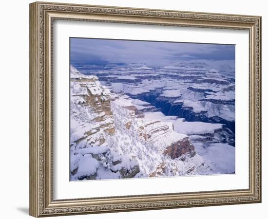 Snow Covered Grand Canyon, South Rim, Grand Canyon NP, Arizona-Greg Probst-Framed Photographic Print