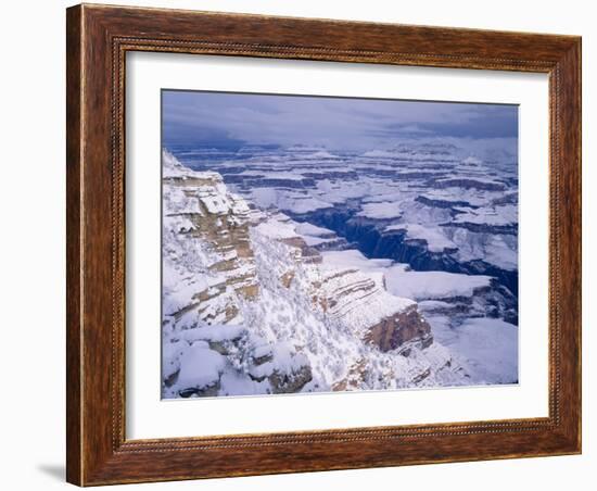 Snow Covered Grand Canyon, South Rim, Grand Canyon NP, Arizona-Greg Probst-Framed Photographic Print