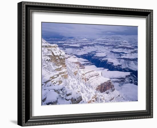 Snow Covered Grand Canyon, South Rim, Grand Canyon NP, Arizona-Greg Probst-Framed Photographic Print