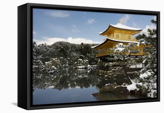 Snow-covered Kinkaku-ji (Temple of the Golden Pavilion) (Rokuon-ji), UNESCO World Heritage Site, Ky-Damien Douxchamps-Framed Premier Image Canvas