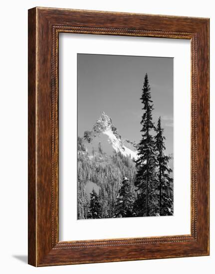 Snow-Covered Mountain, Cascade Range, Mt Rainier National Park, Washington, USA-Paul Souders-Framed Photographic Print