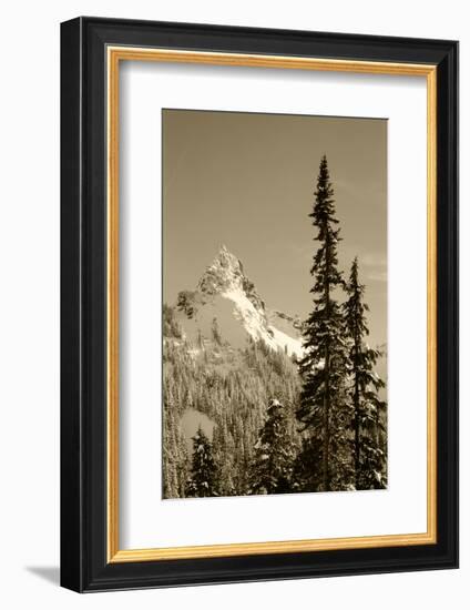 Snow-Covered Mountain, Cascade Range, Mt Rainier National Park, Washington, USA-Paul Souders-Framed Photographic Print