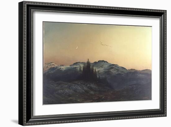 Snow-covered Mountain in Stormy Night, 1879-Gustave Doré-Framed Giclee Print