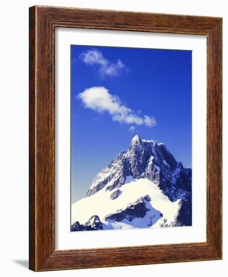 Snow Covered Mountain Peak-Robert Landau-Framed Photographic Print