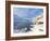 Snow Covered Mountains, Boathouse and Moorings in Norwegian Fjord Village of Ersfjord, Kvaloya Isla-Neale Clark-Framed Photographic Print