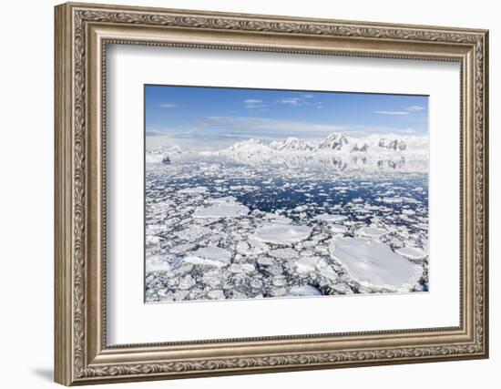 Snow-Covered Mountains Line the Ice Floes in Penola Strait, Antarctica, Polar Regions-Michael Nolan-Framed Photographic Print