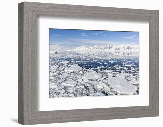 Snow-Covered Mountains Line the Ice Floes in Penola Strait, Antarctica, Polar Regions-Michael Nolan-Framed Photographic Print