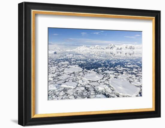 Snow-Covered Mountains Line the Ice Floes in Penola Strait, Antarctica, Polar Regions-Michael Nolan-Framed Photographic Print