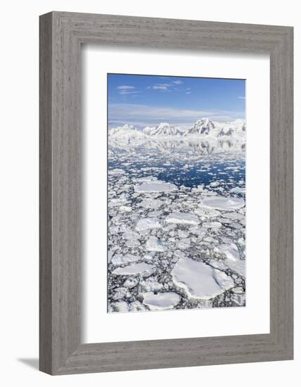 Snow-Covered Mountains Line the Ice Floes in Penola Strait, Antarctica, Polar Regions-Michael Nolan-Framed Photographic Print