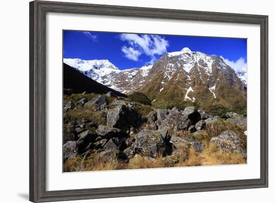 Snow Covered Mountains on the Road to Milford Sound, South Island, New Zealand-Paul Dymond-Framed Photographic Print