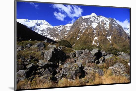 Snow Covered Mountains on the Road to Milford Sound, South Island, New Zealand-Paul Dymond-Mounted Photographic Print