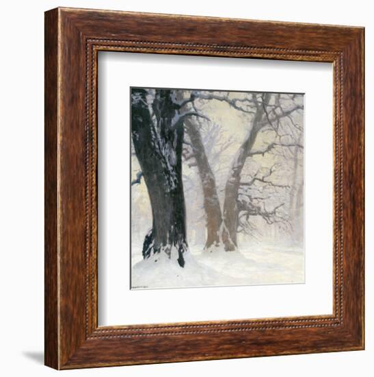 Snow Covered Oaks in the Sun-Eugen Bracht-Framed Premium Giclee Print